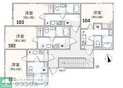 アザーレ・パッシオ上大岡 1Kの間取図画像
