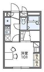 レオパレスナンナン 1Kの間取図画像