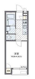 レオネクスト港南 1Kの間取図画像