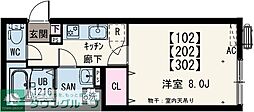 イクシオ南太田 1Kの間取図画像