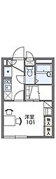 レオパレス東戸塚クリエ 1Kの間取図画像