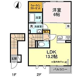 BLESS港南台 1LDKの間取図画像