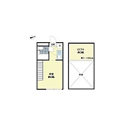 シャンブルドットつつじヶ丘 2階1Kの間取り