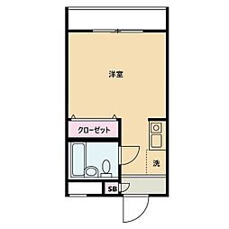 レジデンス明大前 ワンルームの間取図画像