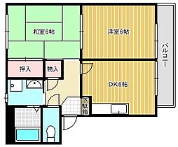 Sunny Place 1階2DKの間取り