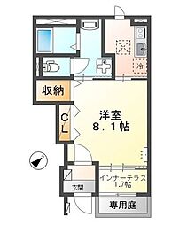 JR東海道・山陽本線 守山駅 バス21分 河西ニュータウン前下車 徒歩3分の賃貸アパート 1階1Kの間取り