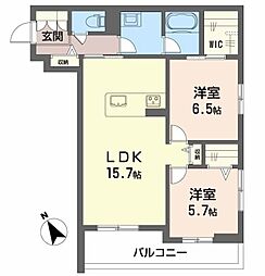 新清館III 3階2LDKの間取り