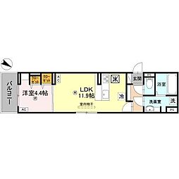 秀豊5号館 1LDKの間取図画像