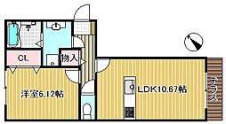 セジュール・サンフィールド 1LDKの間取図画像