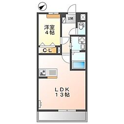 メゾン・ド・コウ 1LDKの間取図画像