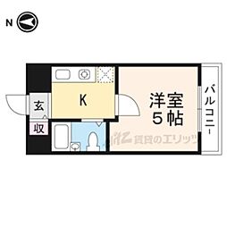 アセンティアびわこ 2階1Kの間取り