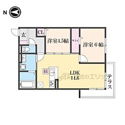 Ｐａｌａｉｓ　Ｐｏｉｒｅ　Ｂ棟 1階2LDKの間取り