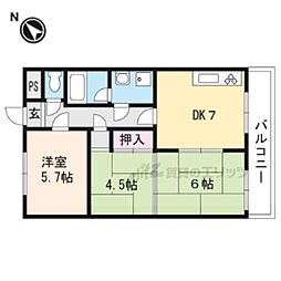 JR東海道・山陽本線 野洲駅 徒歩7分の賃貸マンション 4階3DKの間取り