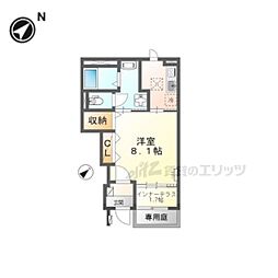 JR東海道・山陽本線 守山駅 3.1kmの賃貸アパート 1階1Kの間取り