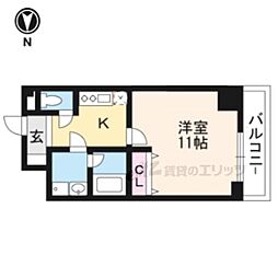 CITY SPIRE浜大津駅前 7階1Kの間取り