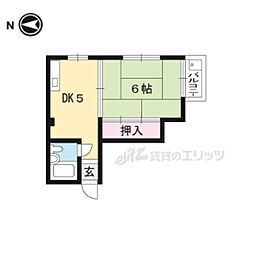 コーポ・サン1 1DKの間取図画像