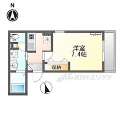 L'Allure御幸町 1Kの間取図画像