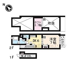 シダーコンフォール壱番館 1DKの間取図画像