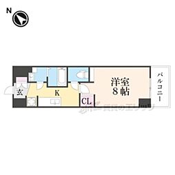 KDXレジデンス南草津 1Kの間取図画像