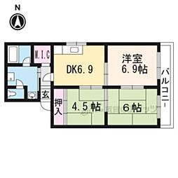 シャトレ琵琶 3DKの間取図画像