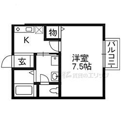 ノースヴィレッジ3 1Kの間取図画像