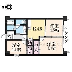 ライトシティビル 3DKの間取図画像