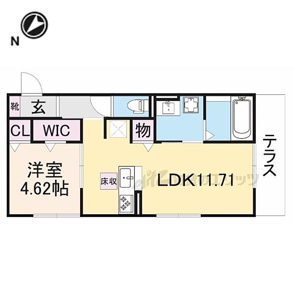 滋賀県栗東市綣５丁目(賃貸アパート1LDK・1階・42.00㎡)の写真 その2