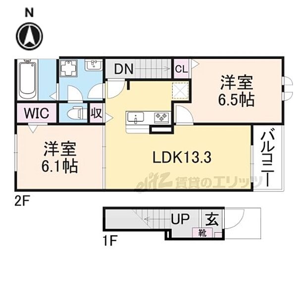 プロスペリテ下阪本 202｜滋賀県大津市下阪本２丁目(賃貸アパート2LDK・2階・59.58㎡)の写真 その2