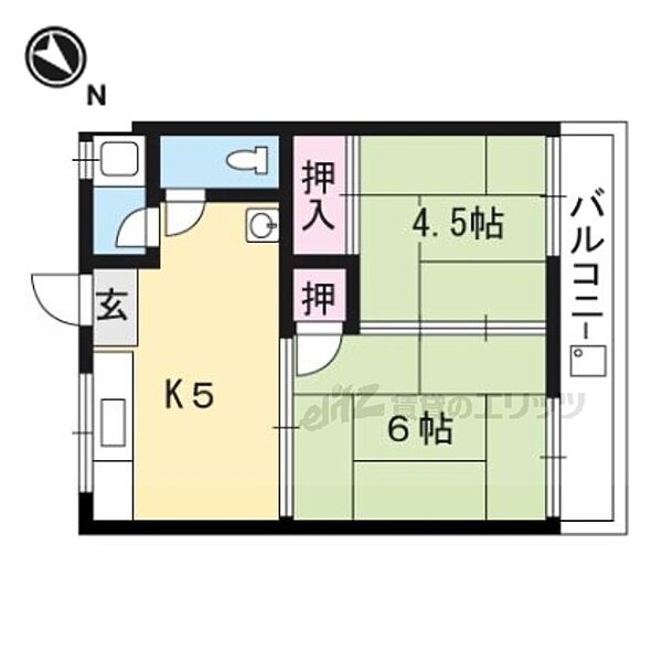 ハイツ勝部 203｜滋賀県守山市勝部１丁目(賃貸アパート2DK・2階・30.30㎡)の写真 その2