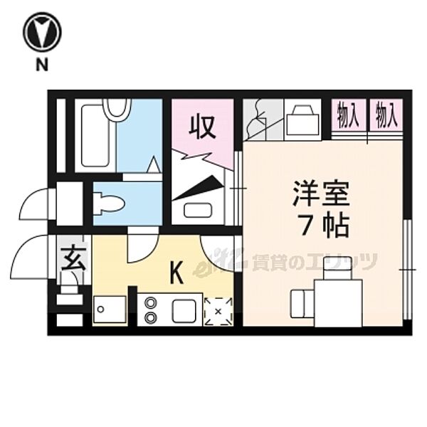 滋賀県草津市矢橋町(賃貸アパート1K・2階・19.87㎡)の写真 その2