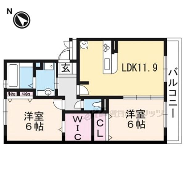 アルタ唐崎ビュー 302｜滋賀県大津市唐崎１丁目(賃貸アパート2LDK・3階・58.07㎡)の写真 その2