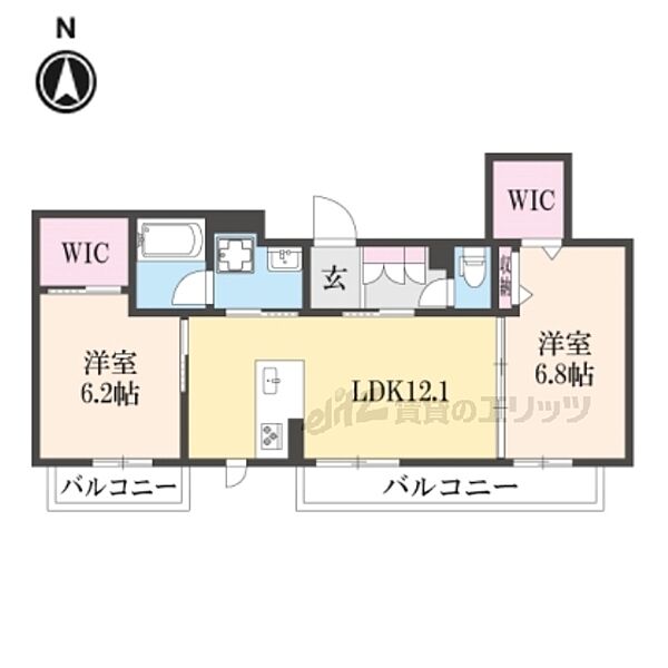 フェリーチェ 202｜滋賀県大津市南志賀３丁目(賃貸アパート2LDK・2階・59.64㎡)の写真 その2