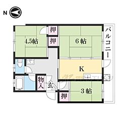 梅が丘マンション 3階3Kの間取り