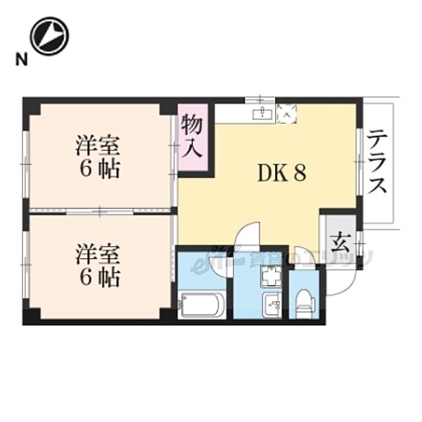 ヴィラコスモス 301｜滋賀県甲賀市水口町虫生野中央(賃貸アパート2DK・3階・48.43㎡)の写真 その2