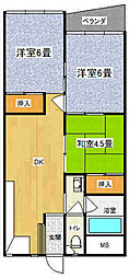 住之江コーポ 3DKの間取図画像