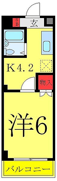 東京都足立区千住桜木1丁目(賃貸マンション1K・4階・21.00㎡)の写真 その2