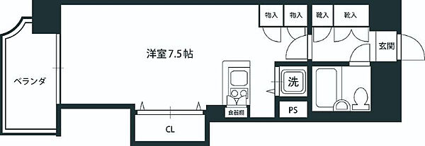 東京都板橋区小豆沢3丁目(賃貸マンション1R・9階・25.72㎡)の写真 その2