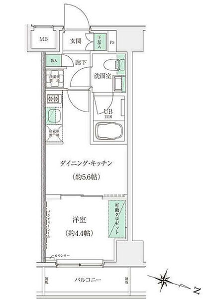 東京都板橋区本町(賃貸マンション1DK・3階・25.08㎡)の写真 その2