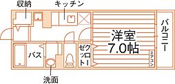 ブライト・パークサイド3 1Kの間取図画像