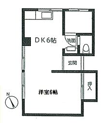 ロイヤルコーポ南浦和 1DKの間取図画像