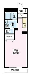 サンフラワー北原 1Kの間取図画像