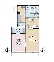 メゾンユーフォリー 1LDKの間取図画像