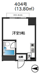 ポートタウン本牧 ワンルームの間取図画像