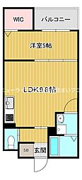 京阪本線 萱島駅 徒歩10分の賃貸アパート 1階1LDKの間取り