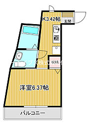 オネストビル 1Kの間取図画像