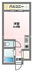 門真第1マンション ワンルームの間取図画像