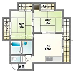ベルメゾンM 2LDKの間取図画像