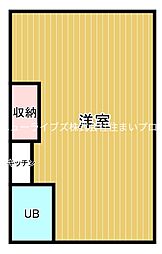 宝龍マンション ワンルームの間取図画像