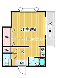 ミナミマンション ワンルームの間取図画像