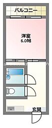 レジデンスエクセレ 1Kの間取図画像